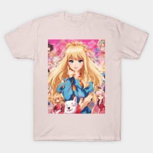 Blonde all american anime girl T-Shirt